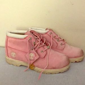 Baby pink timberland boots